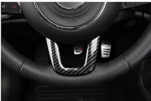 Highitem Steering Wheel Buttons Cover Trim Car Styling Auto Accessories Interior Decoration for Jeep Compass 2017Up (Carbon Fiber)