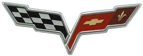 2005-2013 C6 Corvette Front Hood Crossed Flags Badge; OEM Factory Emblem