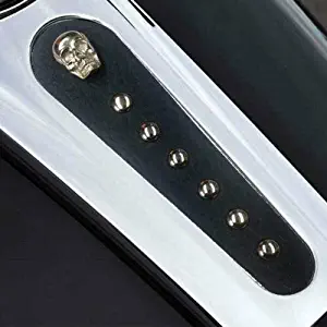 Billion_Store Black Leather Skull Gas Tank Dash Console Panel Insert Harley Street Glide 8-17 Cool Tuning