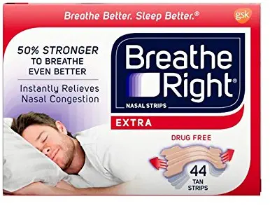 Breathe Right Extra Tan Drug-Free Nasal Strips for Nasal Congestion Relief