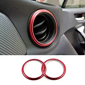HOTRIMWORLD Red Interior Dashboard Side Air Vent Outlet Trim Cover 2pcs for Toyota 86 GT86 Scion FR-S 2012-2018
