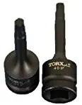 TEMO IP40 3 Inch (76 mm) Long Black Impact Torx Plus 6 Point Socket Bit 1/2 Inch (12.7 mm) Square Drive Auto Repair Tool