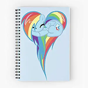 Dash Heart Rainbow Fim Mlp Little My Pony Cute School Five Star Spiral Notebook With Durable Print