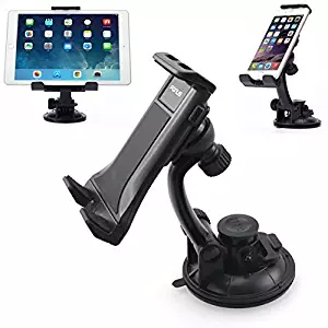 Car Mount Dashboard Windshield Rotating Holder Stand Glass Swivel Cradle Dock for Amazon Kindle Fire HDX 8.9 7 HD 8.9 7 6, DX, 8 10 - iPhone X 8 Plus 7 Plus 6S Plus 6 Plus, iPad Pro 9.7
