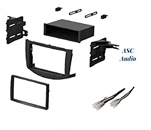 ASC Audio Car Stereo Dash Install Kit and Wire Harness for Installing an Aftermarket Single or Double Din Radio for 2006 2007 2008 2009 2010 2011 Toyota RAV4 RAV 4 - No Factory Premium Amp/JBL