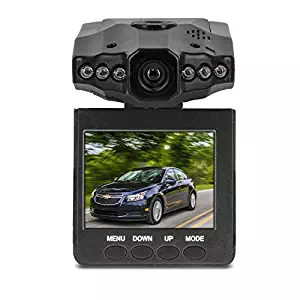 Aduro U-Drive DVR Video/Audio Dash Cam w/Infrared Night Vision LED's, 2.4" LCD Screen, 270° Rotation, Auto on/Off (Retail Packaging)