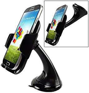Car Mount Phone Holder Windshield Swivel Cradle Window Rotating Dock Stand Strong Suction for Cricket LG Escape 3 (K373) - Cricket LG Fortune - Cricket LG G Stylo - Cricket LG Harmony