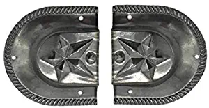 Trunk Hardware - Steel Star Patterned Trunk Handle Loop Cap | Furniture Hardware Mainly for Slotted/Non-Slotted Trunk Handle & Cabinets, Dressers | TKH-78S (2)