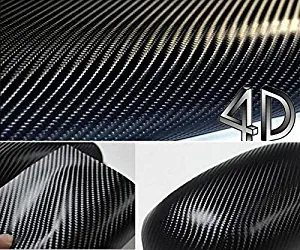 DIYAH 4D Black Carbon Fiber Vinyl Wrap Sticker with Air Realease Bubble Free Anti-Wrinkle (24" x 60" / 2FT x 5FT)