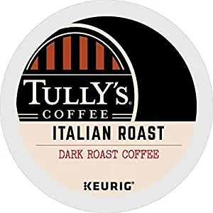 Tully's Coffee, Italian Roast, Single-Serve Keurig K-Cup Pods, Dark Roast Coffee, 48 Count (2 Boxes of 24 Pods)
