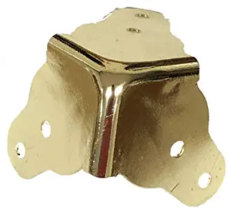 Brass Plated Large Trunk Corner Protector | Furniture Corner Guard Hardware for Steamer Trunk, Jewelry Box, Desk, Chest, Cabinet & Others | TKC-38 (4)