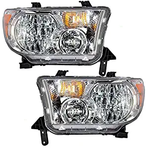 Halogen Headlights Headlamps Driver and Passenger Replacement for Toyota Sequoia Tundra Pickup Truck SUV 811500C051 811100C051