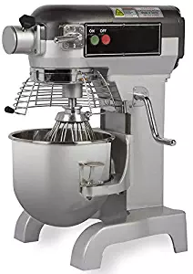 Chef’s Exclusive CE743 Commercial All Purpose Gear Driven Planetary Stand Mixer with 1/2 HP Motor and Bowl Guard with Safety Interlock Includes Dough Hook Flat Beater and Wire Whip, 10 Quart, Metallic