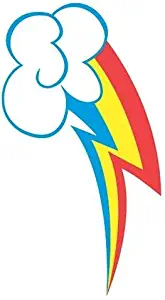 6 Inch Cutie Mark Rainbow Dash MLP My Little Pony Removable Peel Self Stick Adhesive Vinyl Decorative Wall Decal Sticker Art Kids Room Home Decor Girl Children Bedroom Nursery 6x2 inches Tall