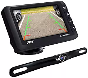 Pyle Upgraded Wireless Backup Camera and Monitor Kit - Vehicle Parking Reverse System IP67 Waterproof and Fog Resistant w/ 4.3’’ LCD Screen and Tilt-Adjustable Dash Cam w/ Night Vision PLCM4378WIR