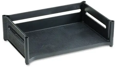 Rubbermaid : Mega Stackable Side Load Stacking Tray, Polystyrene, Ebony -:- Sold as 2 Packs of - 1 - / - Total of 2 Each