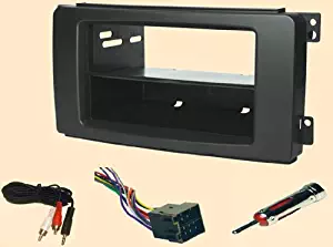 Smart Fortwo, for to, two, For2 2008 2009 2010 Double or Single din Radio installs** Stereo wiring Harness, Dash Install Kit Faceplate, with FM Antenna Adaptor (Combo Complete Aftermarket Stereo Wire and Installation Kit)