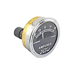 MACs Auto Parts 28-20703 Model A Ford Ammeter - 30-30 - Brass Construction - Chrome Rim - Ford Script - for High Output