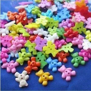 JumpingLight Pkg of 20 Teddy Bear Plastic Buttons 3/4" (19mm) Craft Scrapbook (2109) Perfect for Crafts, Scrap-Booking, Jewelry, Projects, Quilts