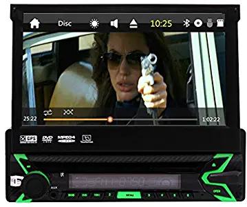 Single Din Car Stereo,Eincar 7 Inch Capcitive Touch Screen In Dash Car Radio Receiver Audio Video Player Supports Bluetooth AM/FM/RDS Radio SD/USB AUX CD/DVD GPS with Wireless Rear View Camera + Remot