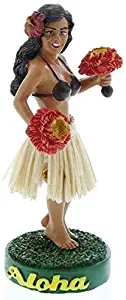 Hawaiian Hula Girl with Uli Uli Mini Dashboard Doll