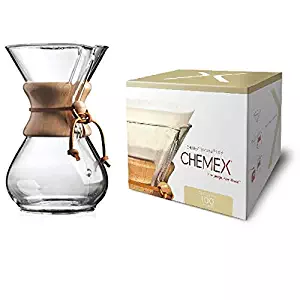 Chemex Classic Series, Pour-over Glass Coffeemaker, 6-Cup with Chemex Bonded Coffee Filters, Circle, 100ct