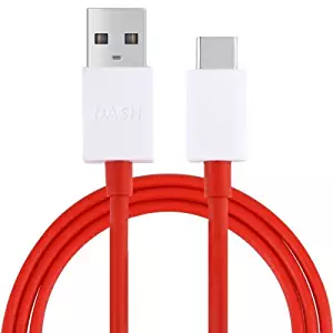 A Plus Dash Type C USB Data Cable Charging Rapidly Cable for Oneplus 3 / 3T / 5 / 5T / 6 / 6T (5V/4A) - Red