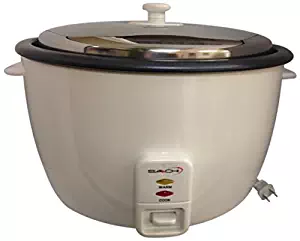 Saachi SA1280 25 Cup Automatic Non-Stick Rice Cooker (Uncooked) with Keep Warm, Silver