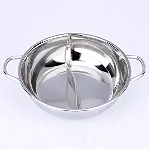 Fangfang 28cm Stainless Steel Shabu Shabu Dual Sided Hot Pot With Divider