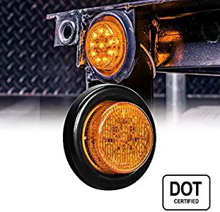 2" Round 10 LED Light [2 in 1 Reflector] [Polycarbonate Reflector] [10 LEDs] [D.O.T. Certified] [2 Year Warranty] Side Marker Light for Trucks and Trailers - Amber