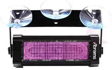 Abrams Focus 1X Series (Purple) 18W - 6 LED Funeral Vehicle Truck Windshield Strobe Warning Dash & Deck Light Bar