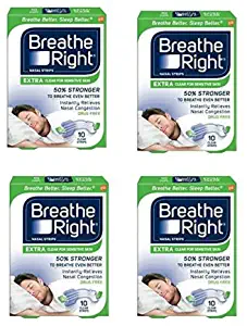 Breathe Right Scented Nasal Strips Clear Extra Sensitive Skin 10ct 4 Pack