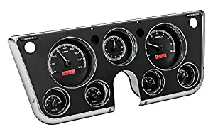 Dakota Digital 67 - 72 Chevy Pickup Truck Analog Dash Gauge & Clock Black Alloy Red VHX-67C-PA-K-R