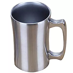 Insulated Cup, OrgMemory Stainless Steel Coffee Mug, 20 oz Coffee Mug, Double Wall Beer Stein, Tumbler with Handle, Insulated Beer Mug with Lid