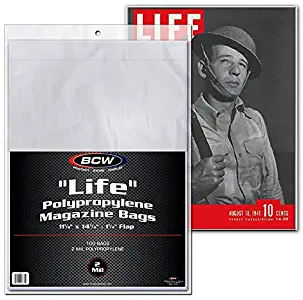 LIFE" Magazine Bags 100 bags11-1/8" x 14-1/4" + 1-1/4