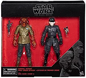 Star Wars The Black Series 6 Inch Admiral Ackbar and First Order Officer Action Figures (The Last Jedi)