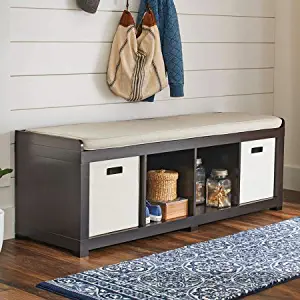 Better Homes and Gardens Storage Organizer Bench, (4-Cube, Espresso)