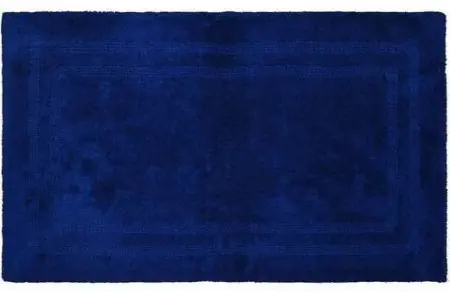 Cotton Reversible Bath Rug, 100 percent Cotton 17"x24" (Blue Admiral)