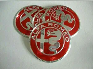 4Pcs 56.5mm Red Car Wheel Center Hub Cap Badge Emblem Sticker for Alfa Romeo