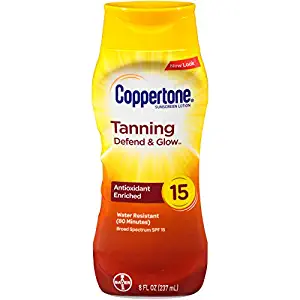 Coppertone Tanning Sunscreen Lotion Broad Spectrum SPF 15 (8 Fluid Ounce) (Packaging may vary)