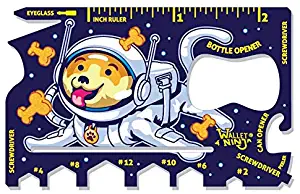 Wallet Ninja PETS: (Space Puppy, Robot Kitty): 18 in 1 Credit Card Sized Multitool - #1 Best Selling in the World (Space Puppy)