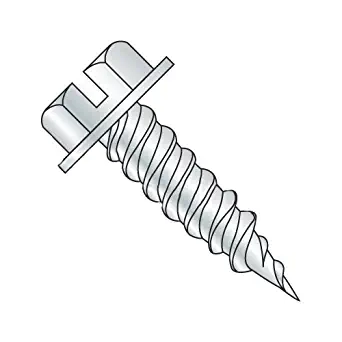 #10 x 1 1/2" Self-Piercing Screws/Slotted/Hex Washer Head (5/16" AF) / Steel/Zinc (Carton: 2,000 pcs)