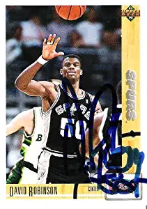 DAVID ROBINSON (THE ADMIRAL) #50 -C- Inducted HOF 2009 Signed 1991 Basketball Card - Upper Deck Certified