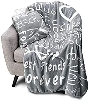 Blankiegram I Love You Throw Blanket The Perfect Caring Gift for Best Friends, Couples & Family (Grey)