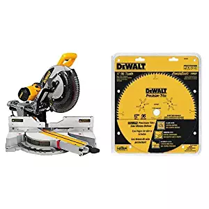 DEWALT DWS779 12" Sliding Compound Miter Saw with DEWALT DW7296PT Precision Trim 12-Inch 96 Tooth ATB Crosscutting Saw Blade with 1-Inch Arbor