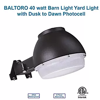 Baltoro Dusk-to-Dawn Outdoor Barn Light LED with Photocell, 5000K Daylight Bright Ideal for Yard Light, Barn Security Light, Flood Light 40w (400W Equiv.), Large Area Light, ETL-Listed Wet Location