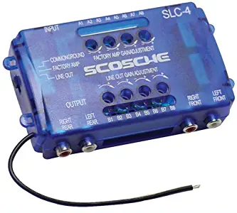 SCOSCHE SLC4 Car Stereo Speaker 4-Channel Audio Lineout Converter/OEM Amplifier Adapter with Adjustable Level Control's