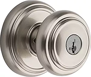 Baldwin Prestige Alcott Entry Knob featuring SmartKey in Satin Nickel