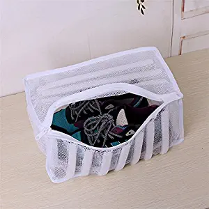 TanQiang Zippered Laundry Footwear Mesh Wash Bag Sneaker Washer Dryer White Shoes Clothes Washing Bag Home Cleaning Storage Tool Supplies