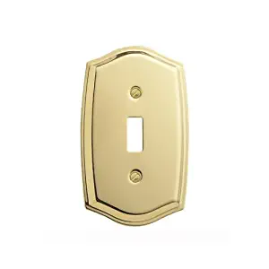Baldwin Estate 4756.030.CD Colonial Design Single Toggle Wall Plate in Polished Brass, 5.12"x3"